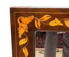 19th Century Dutch Flame Mahogany and Floral Marquetry Mirror