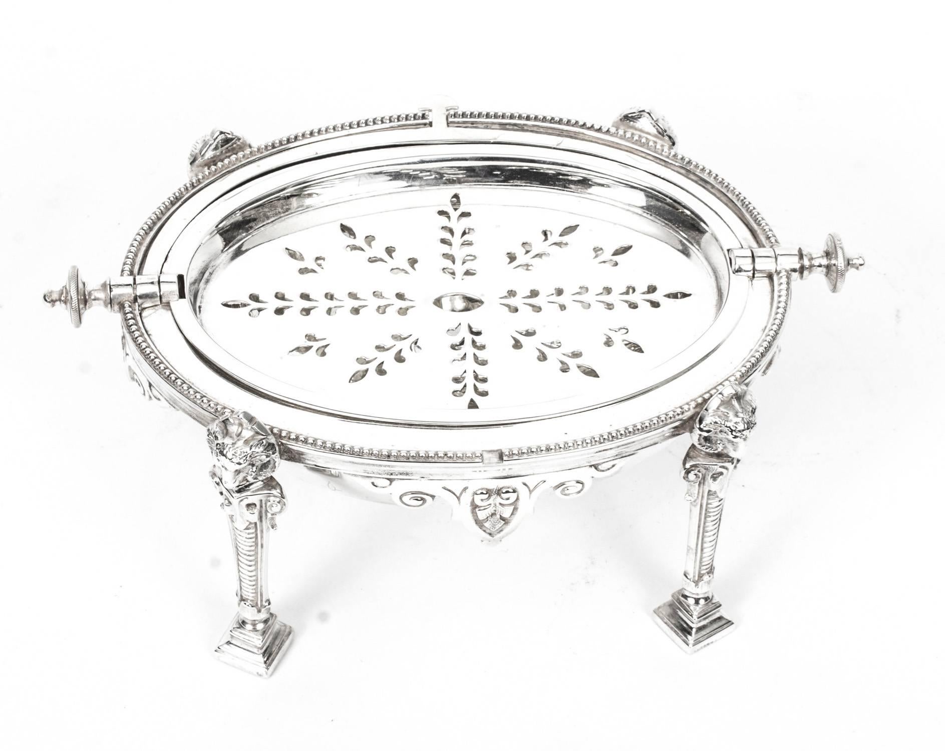 19th Century English Silver Plated Roll over Butter Dish Atkins Bros In Excellent Condition In London, GB