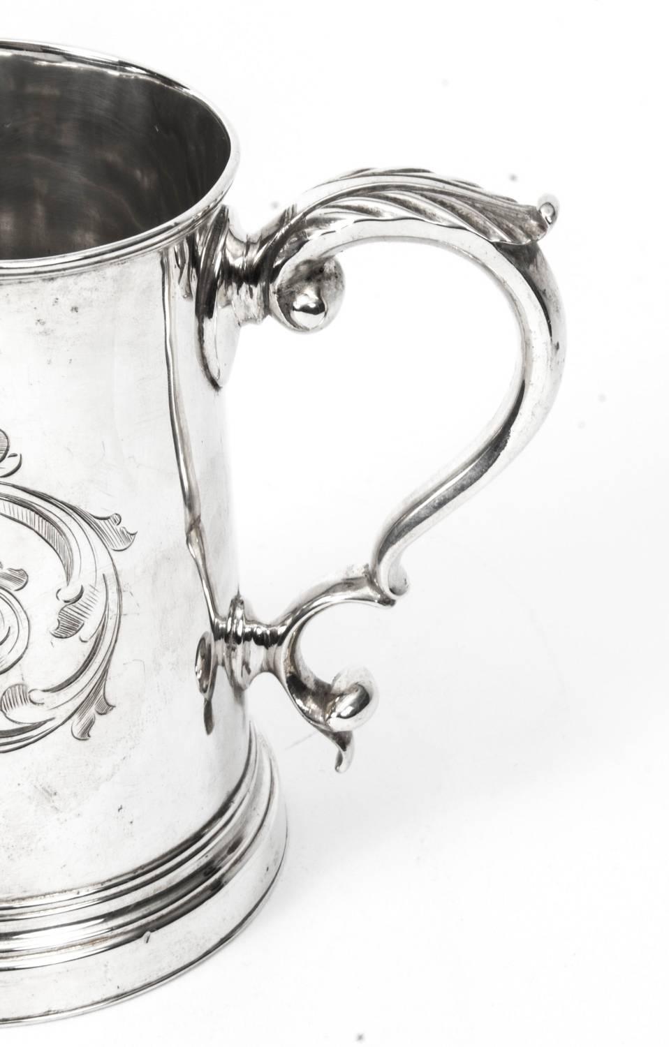 English 19th Century Victorian Silver Plated and Engraved Mug