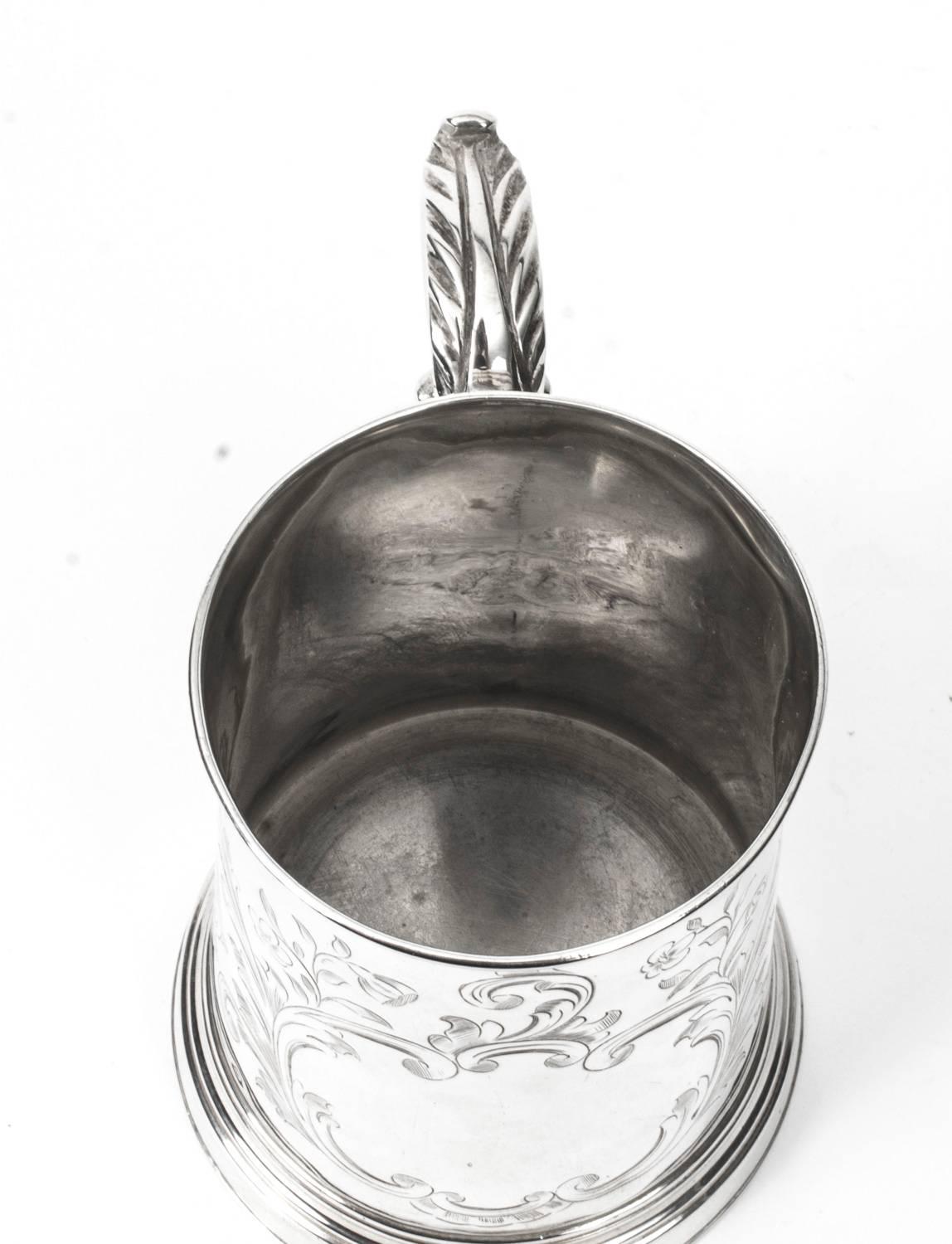 Late 19th Century 19th Century Victorian Silver Plated and Engraved Mug