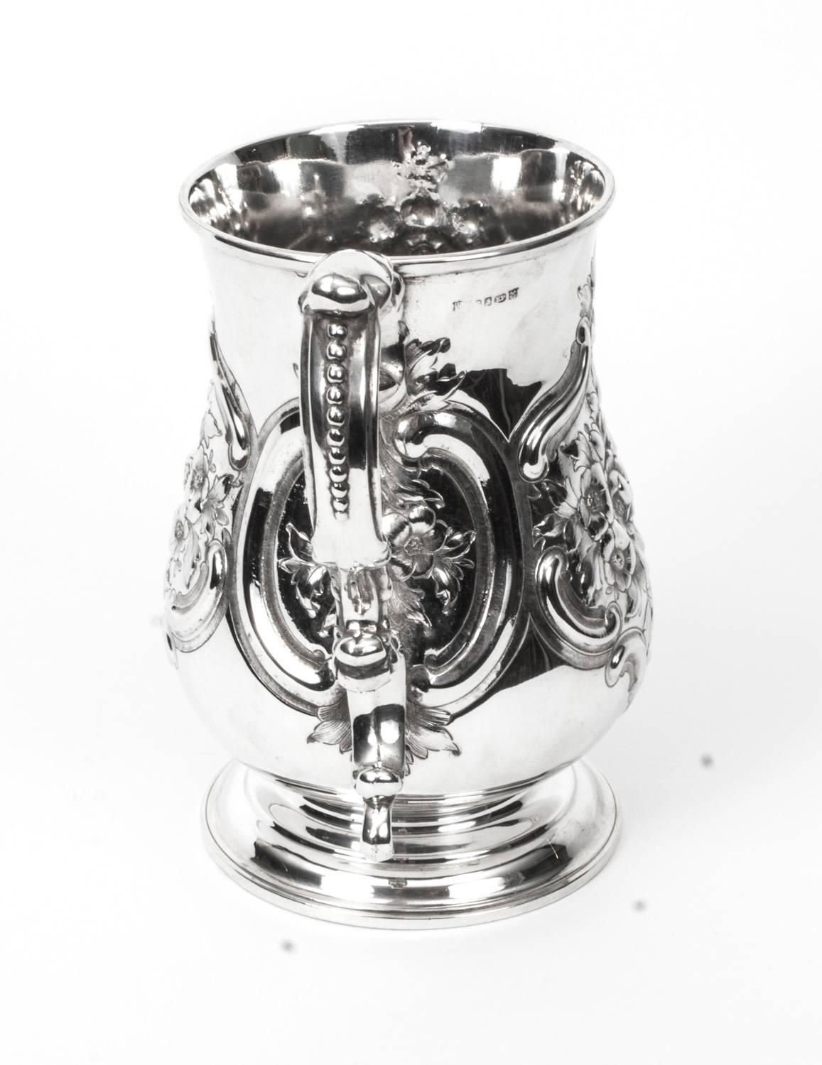 Antique Victorian Silver Plated Tankard Mug Cross Keys Makers Mark, circa 1870 1