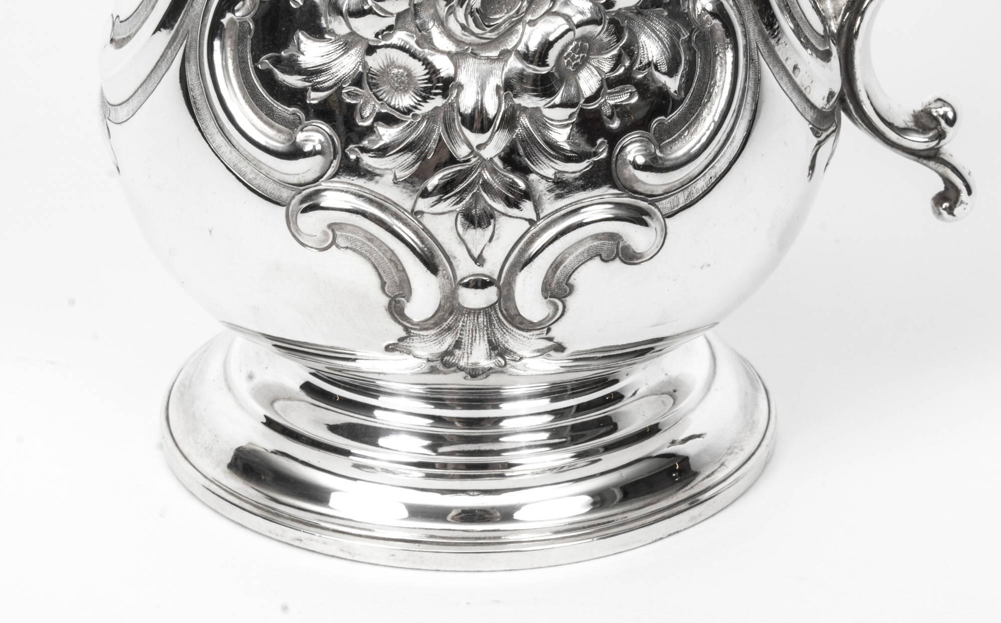 English Antique Victorian Silver Plated Tankard Mug Cross Keys Makers Mark, circa 1870