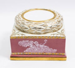 Antique French Pink Porcelain Pate Sur Pate Plinth, circa 1880