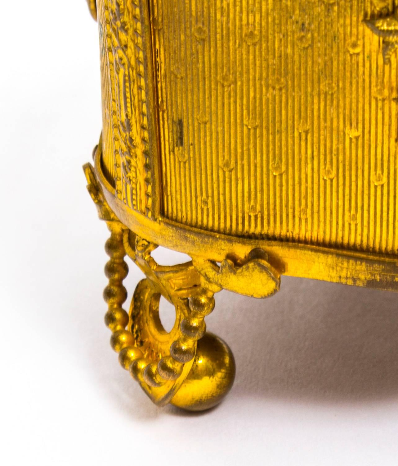 19th Century French Gilt Bronze Jewelry Casket with Cameos In Excellent Condition In London, GB
