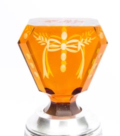 19th Century Bohemian Amber Silver Mounted Decanter