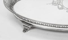 19th Century Victorian Oval Silver Plated Tray by Elkington