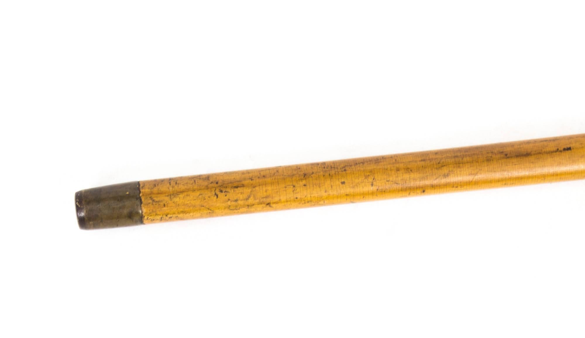 Antique Lapis Lazuli Mounted Malacca Walking Cane Stick, 19th Century 1