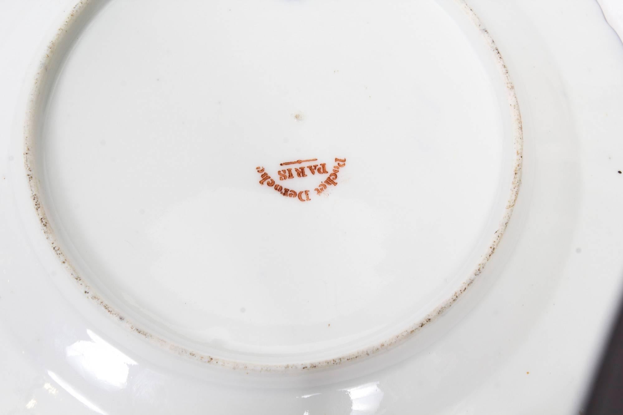 Plato de porcelana del siglo XIX Pucher Deroche, París Fines del siglo XIX en venta