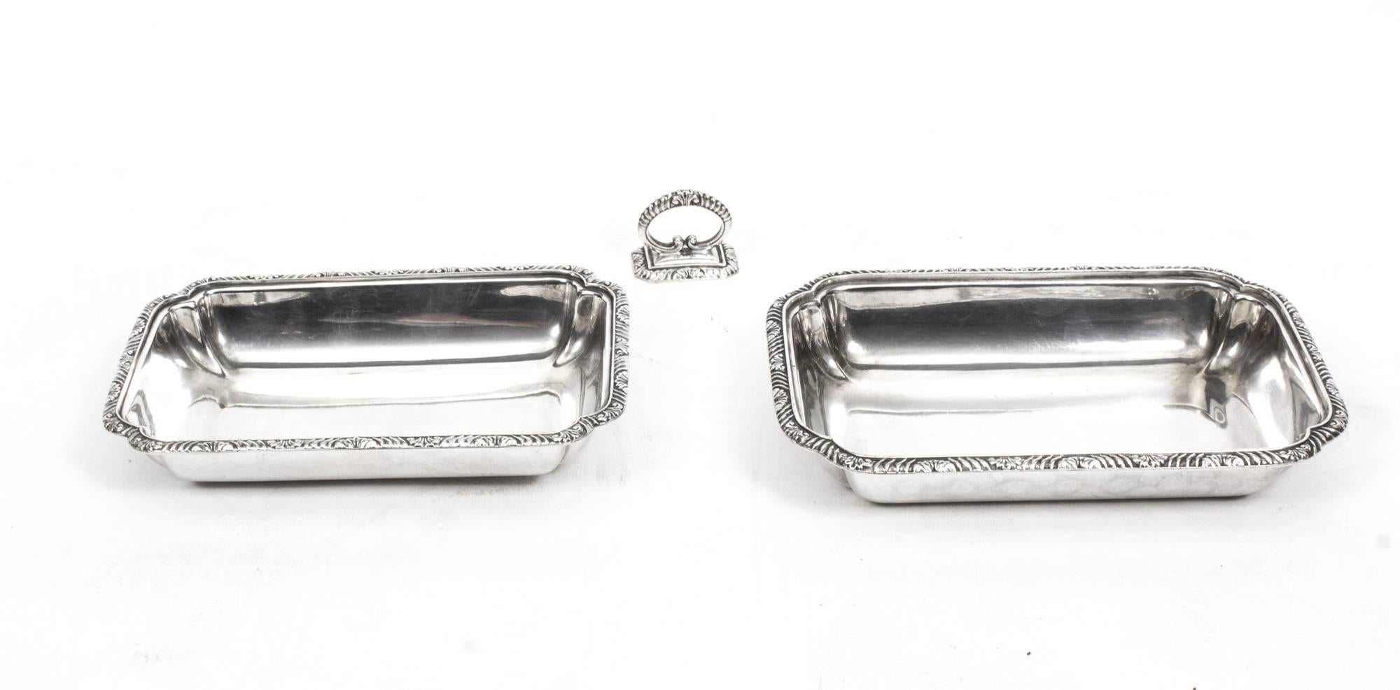 Silver Plate 19th Century Pair of Small Entree Dishes Joseph Rodgers