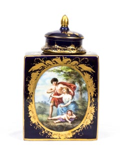 Antique Vienna "Cobalt Blue" Tea Canister and Cover, circa 1900