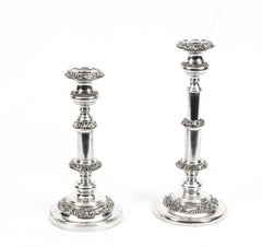 Antique Pair of Old Sheffield Telescopic Candlesticks, circa 1785