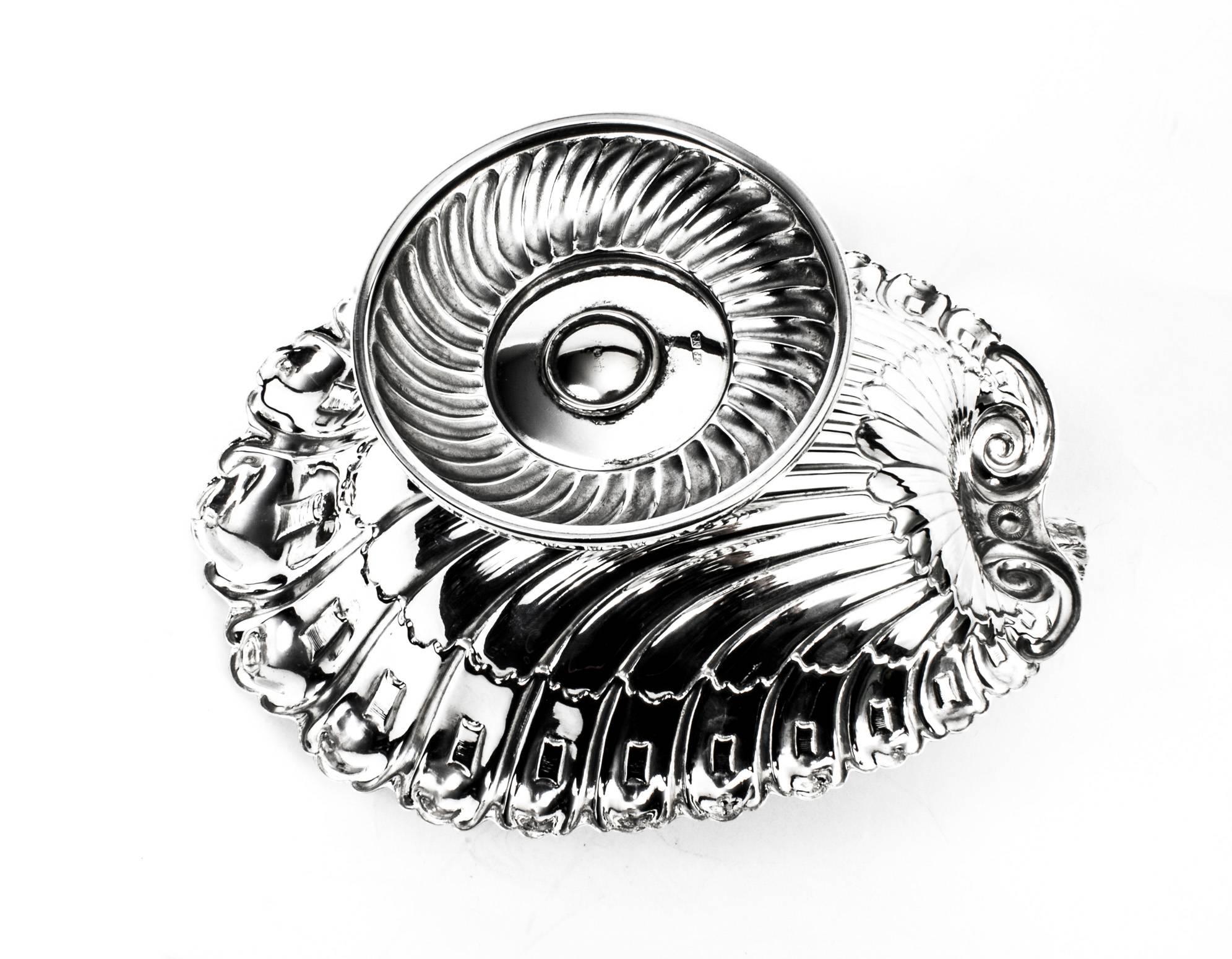 Antique Victorian Silver Plated Squirrel Nut Dish, circa 1900 3