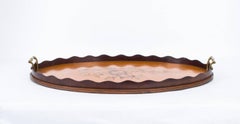 Early 20th Century Edwardian Oval Satinwood Marquetry Tray