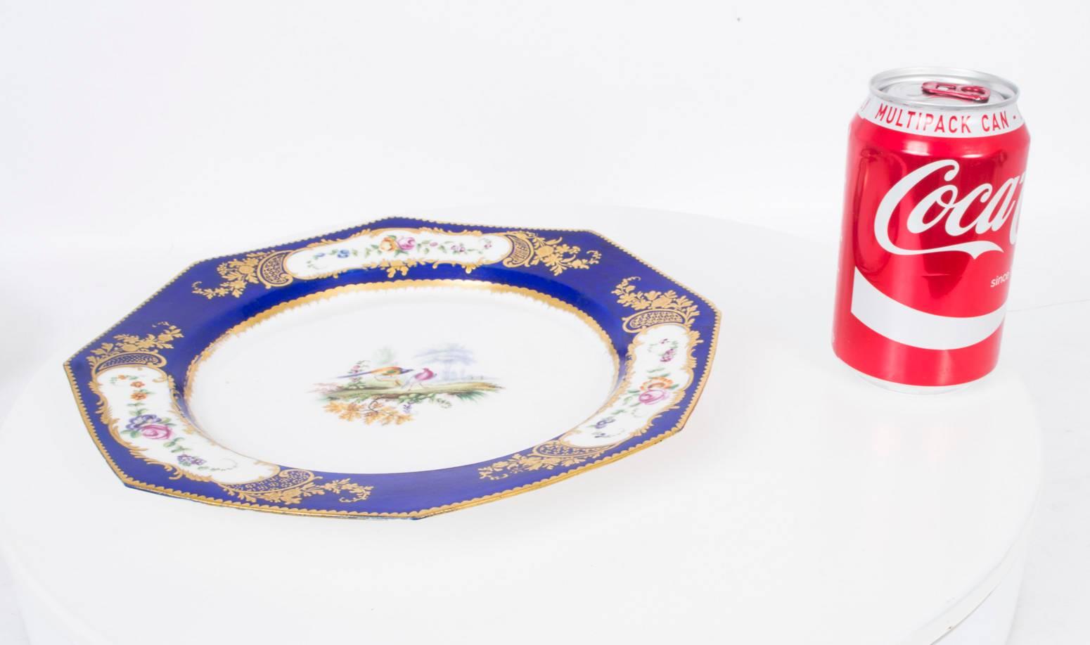 Late 19th Century 19th Century Sevres Porcelain Cobalt Blue Porcelain Plate