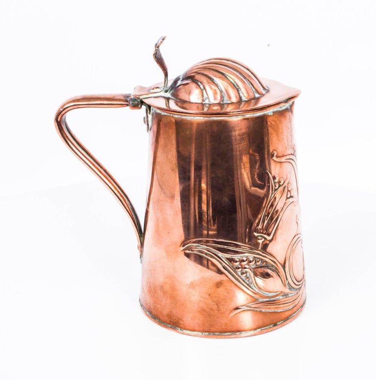 Early 20th Century Copper Arts and Craft Lidded Jug by J.S.&S at 1stDibs
