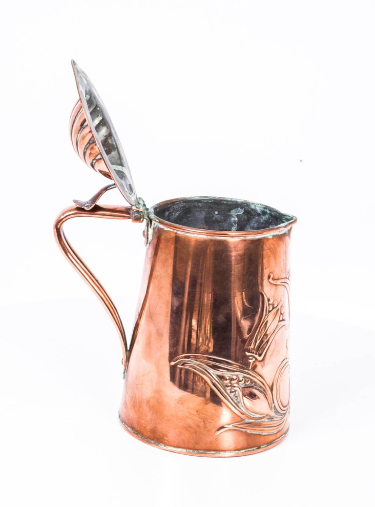 Early 20th Century Copper Arts and Craft Lidded Jug by J.S.&S at 1stDibs