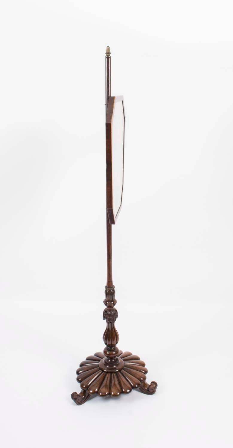 Mid-20th Century 19th Century William IV Rosewood Tapestry Pole Screen