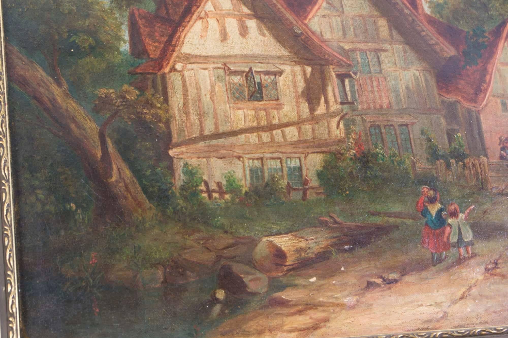 Late 19th Century 19th Century Victorian Oil on Canvas 'Back Home'