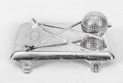 Early 20th Century Edwardian Broxbourne Golf Club Inkwell