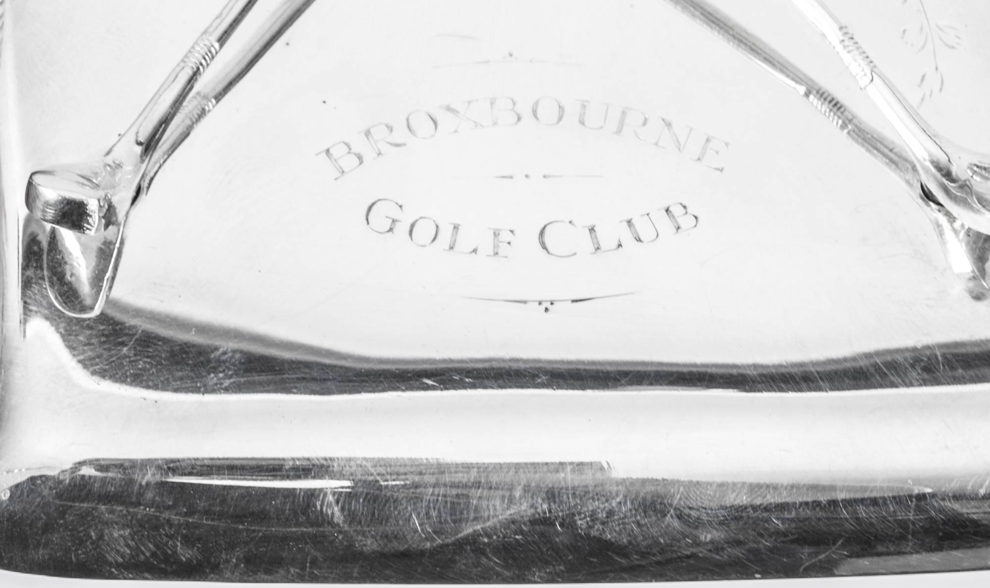 Early 20th Century Edwardian Broxbourne Golf Club Inkwell 1