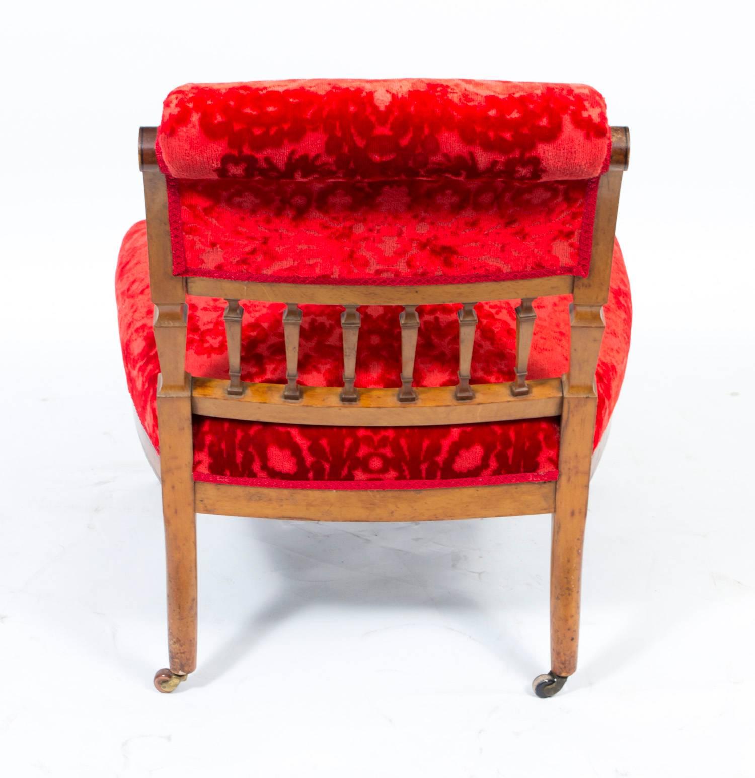 19th Century Victorian Satinwood Nursing Chair 2
