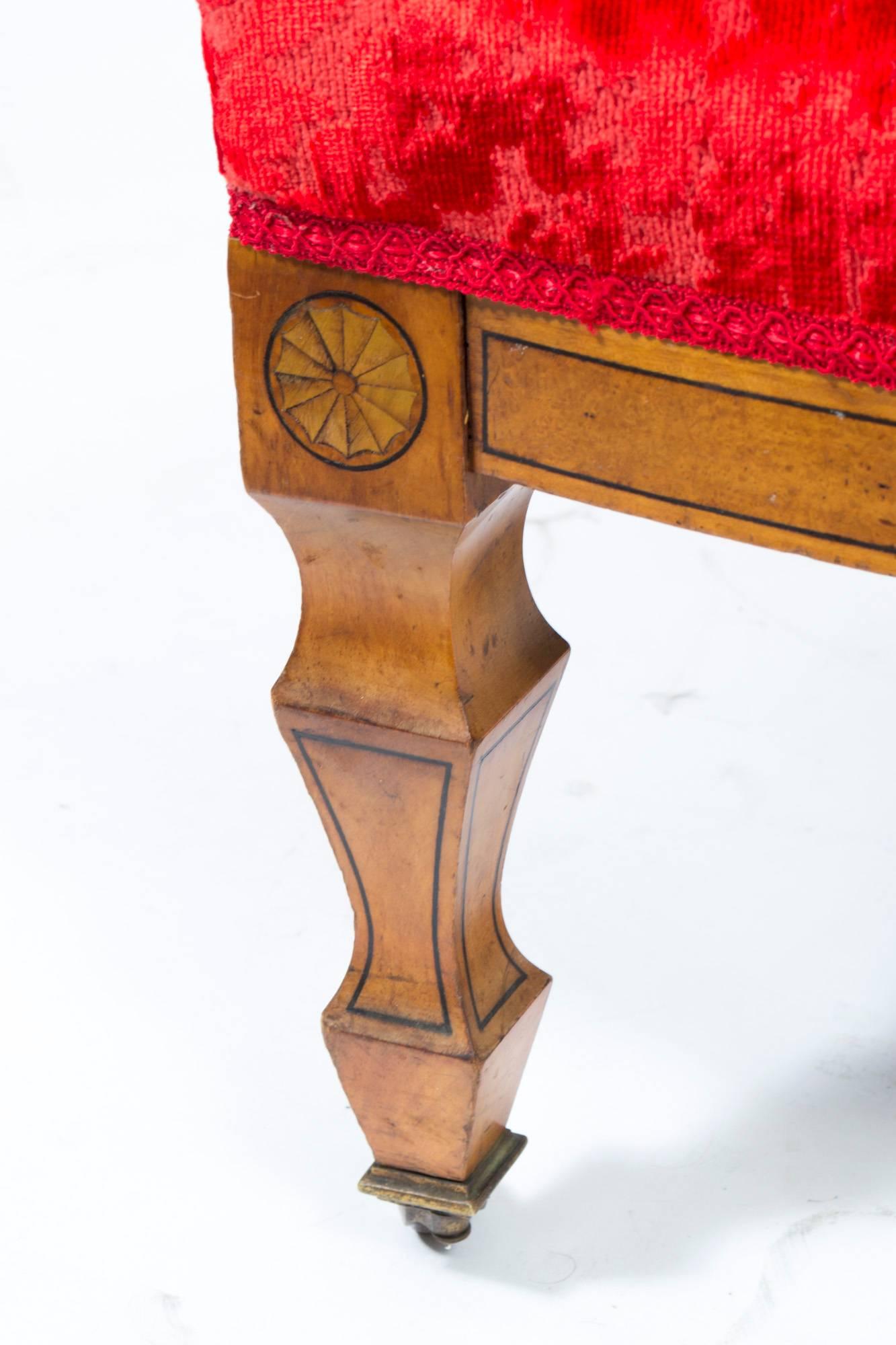 19th Century Victorian Satinwood Nursing Chair 4