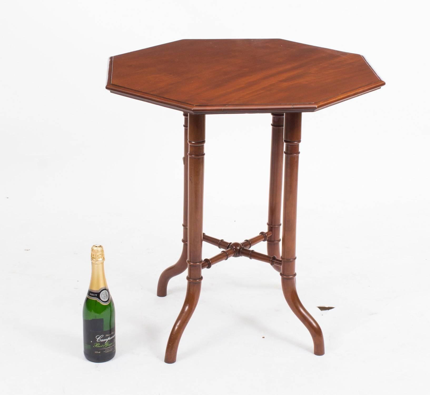 English 19th Century Victorian Mahogany Octagonal Occasional Table