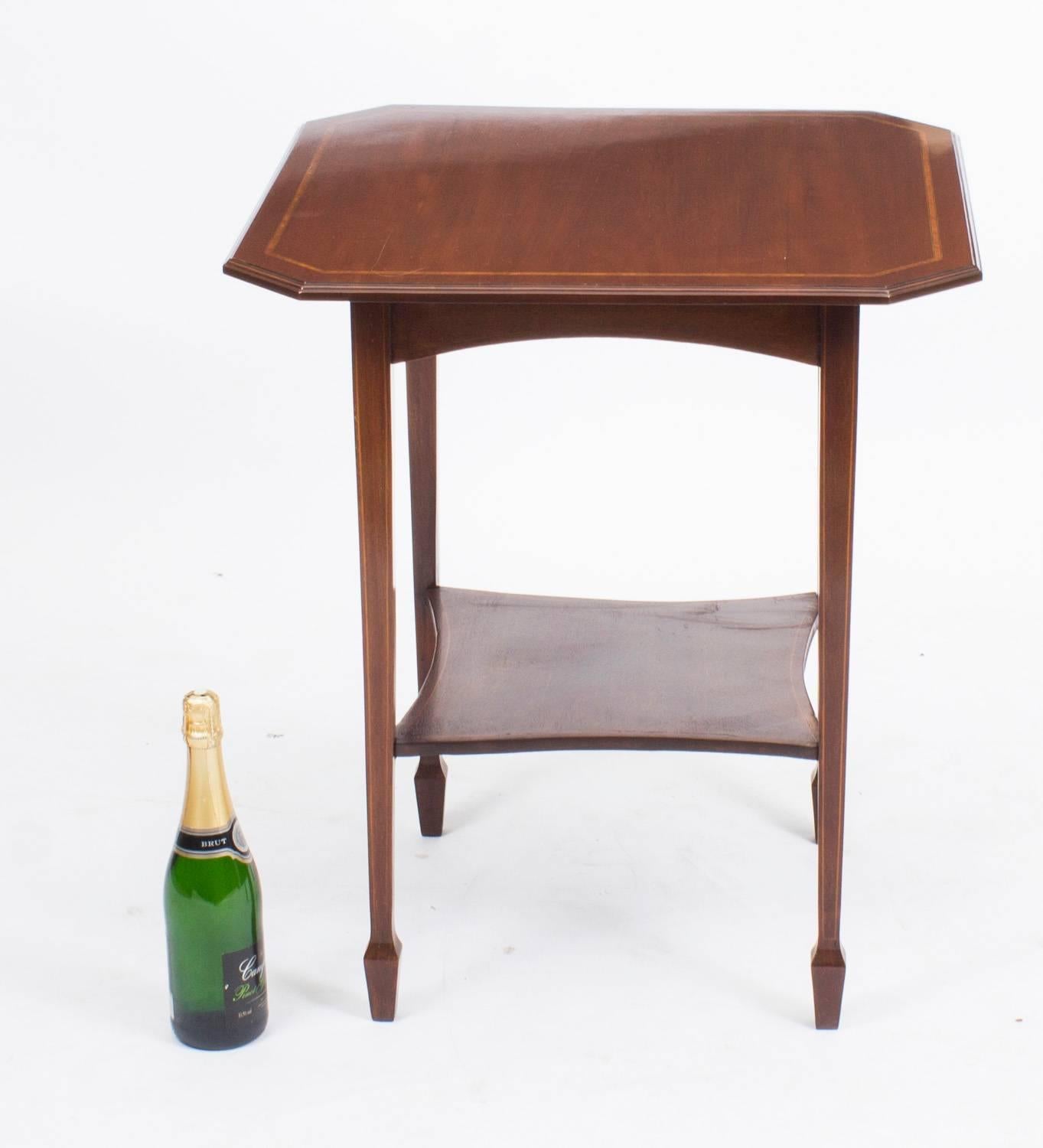 Early 20th Century Inlaid Mahogany Edwardian Occasional Table 1