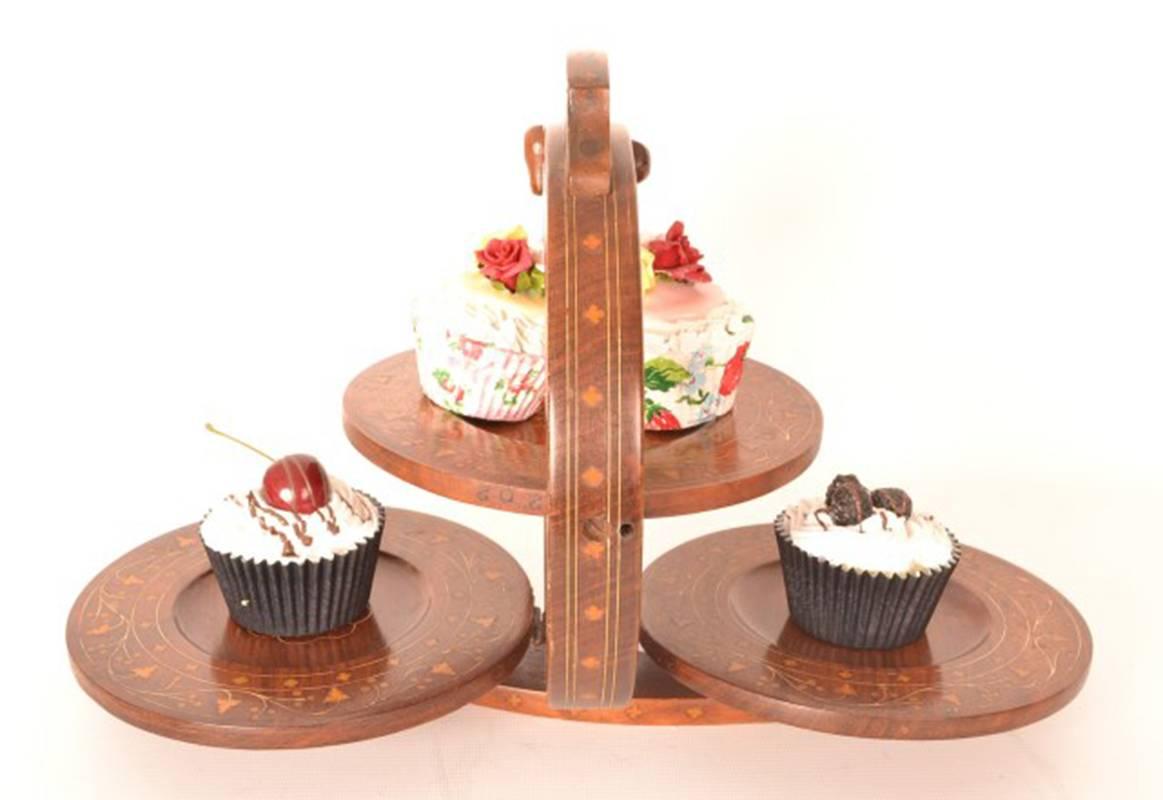 wooden folding cake stand