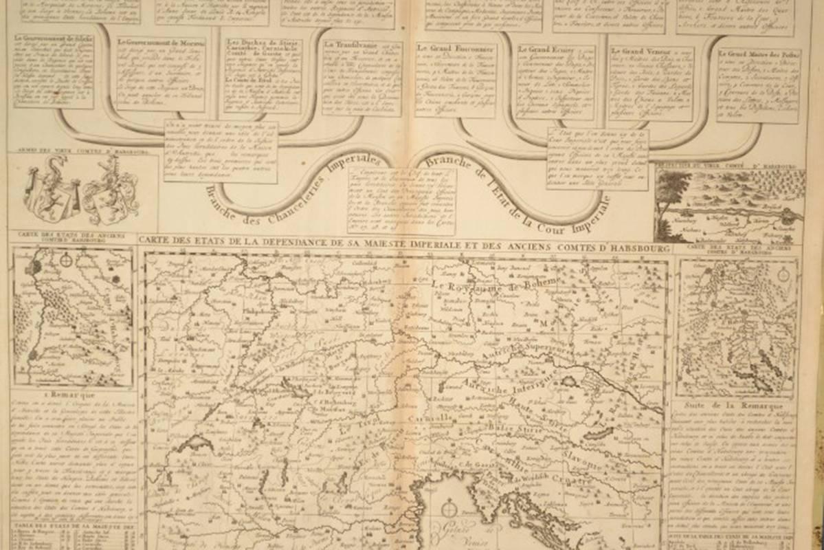 19th Century Map Imperial Court of Austria Habsburgs In Excellent Condition In London, GB