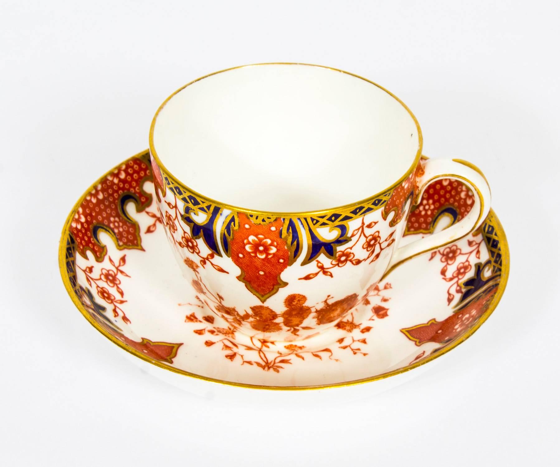 Early 20th Century Royal Crown Derby Porcelain Imari Pattern Tea Set In Excellent Condition In London, GB