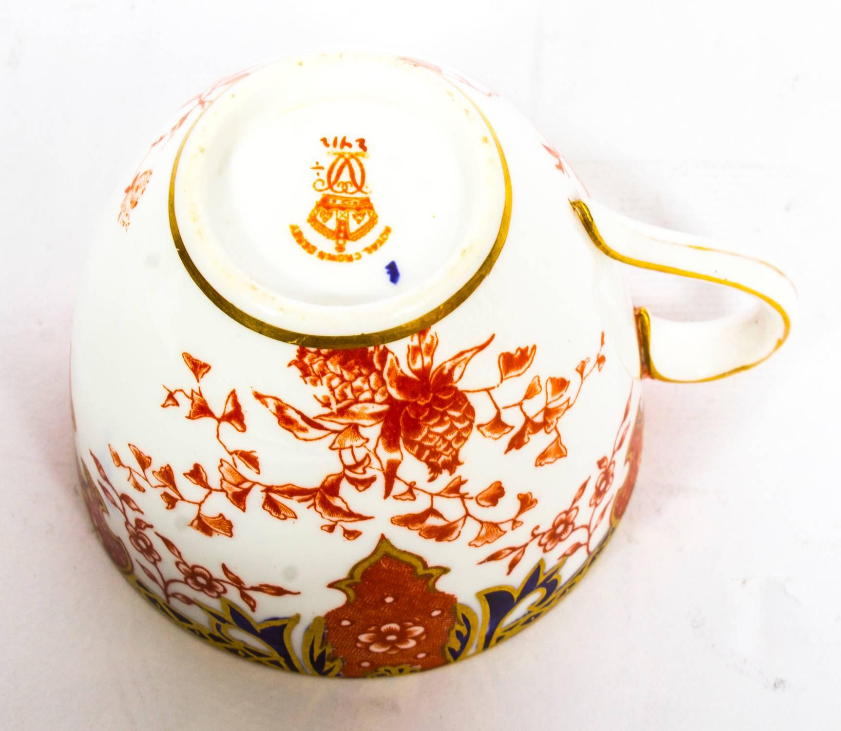 Early 20th Century Royal Crown Derby Porcelain Imari Pattern Tea Set 1
