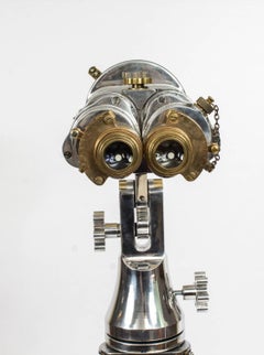 Mid-20th Century British Navy Ross Battleship Binoculars on Stand