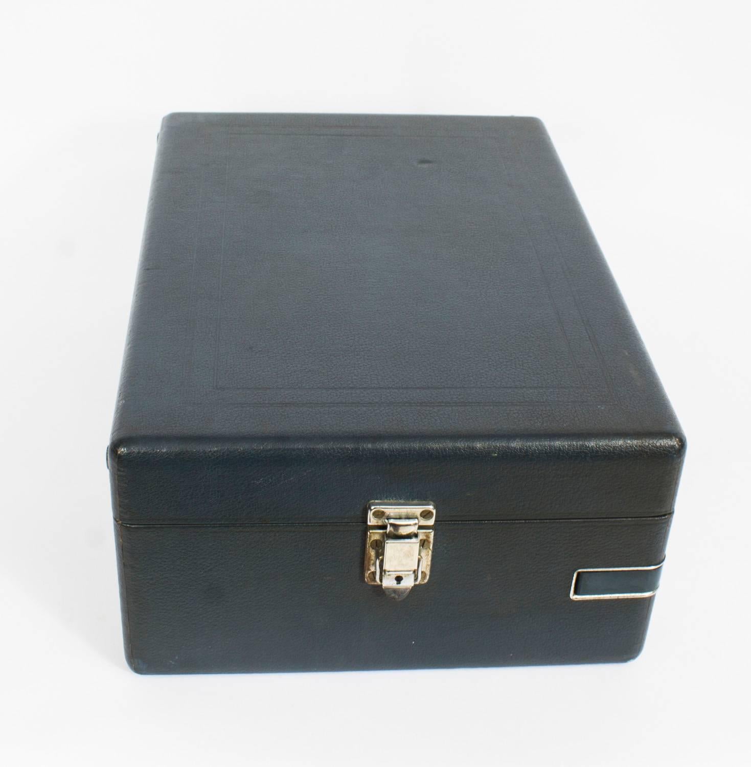 Britannique Antique Gramophone Portable Hmv Mod 102 Rare en Bleu