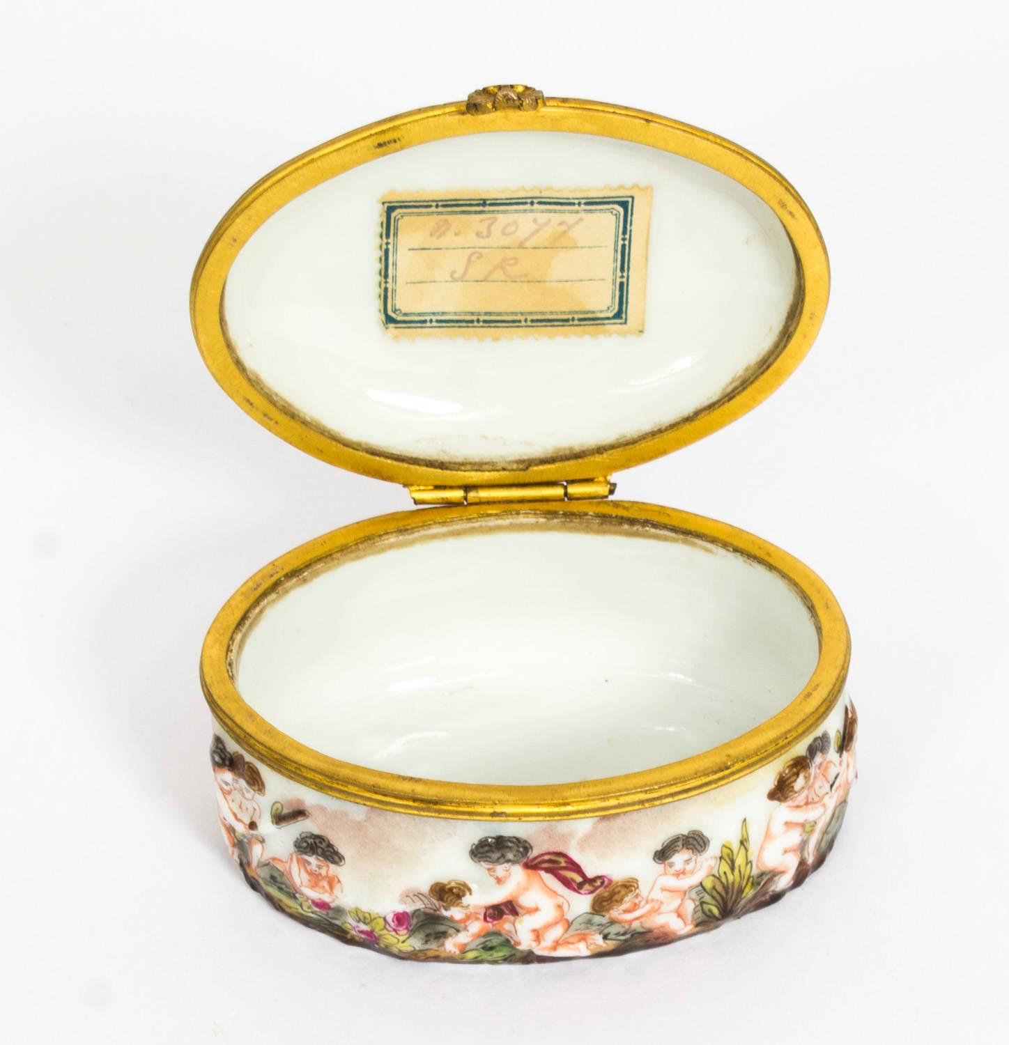 19th Century Italian Capodimonte Porcelain Pill Box 5