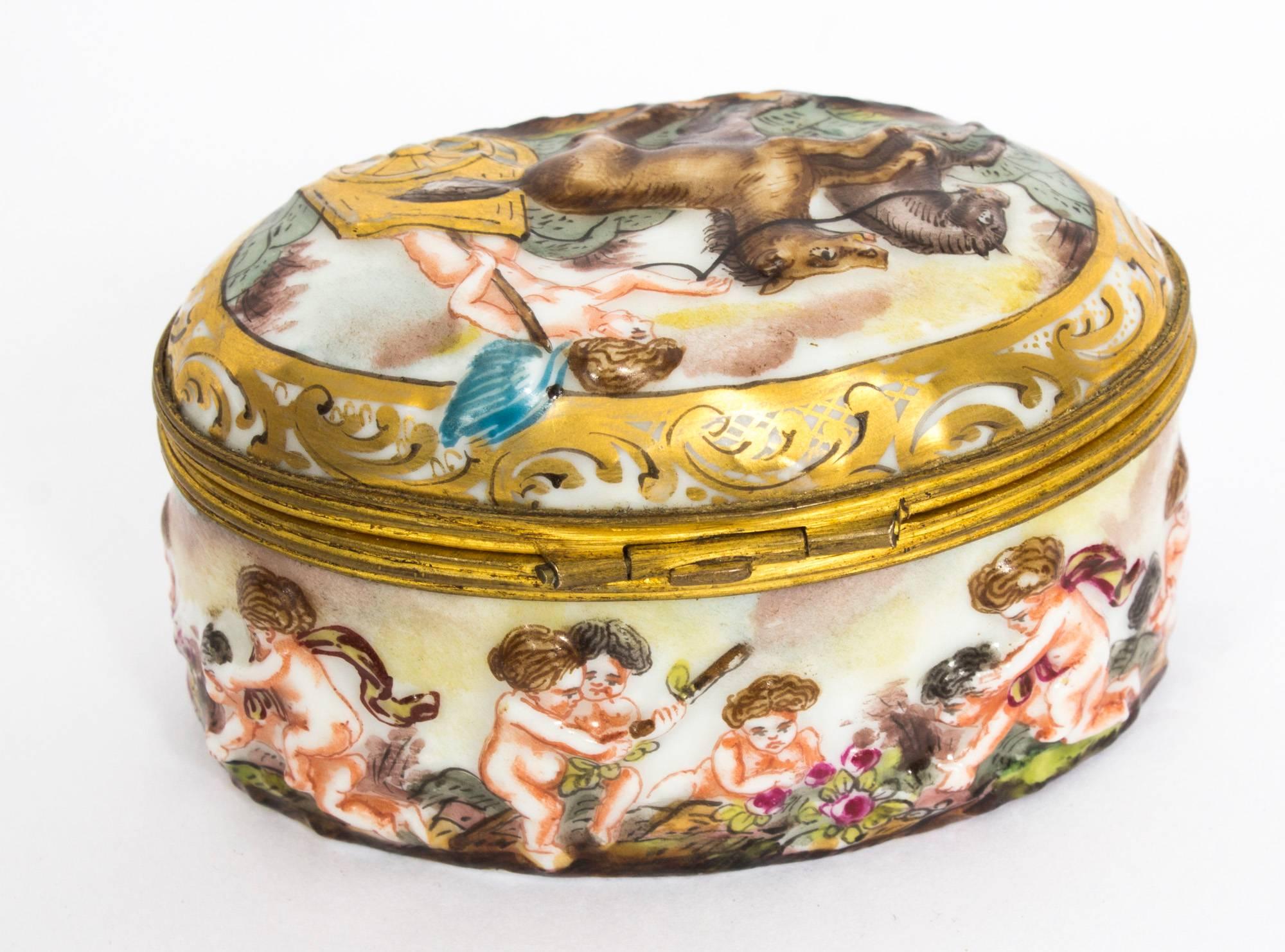 19th Century Italian Capodimonte Porcelain Pill Box 3