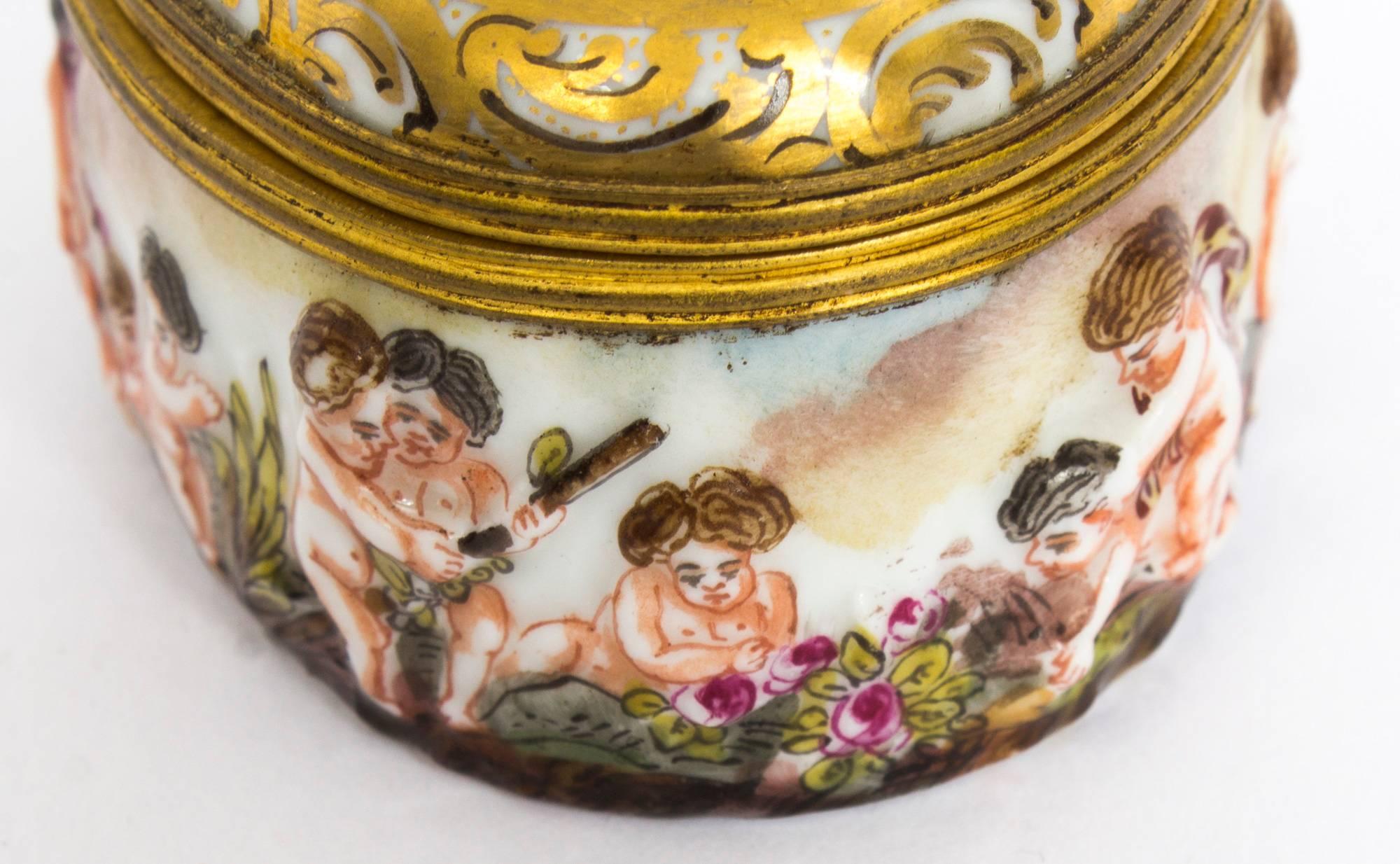 19th Century Italian Capodimonte Porcelain Pill Box 2