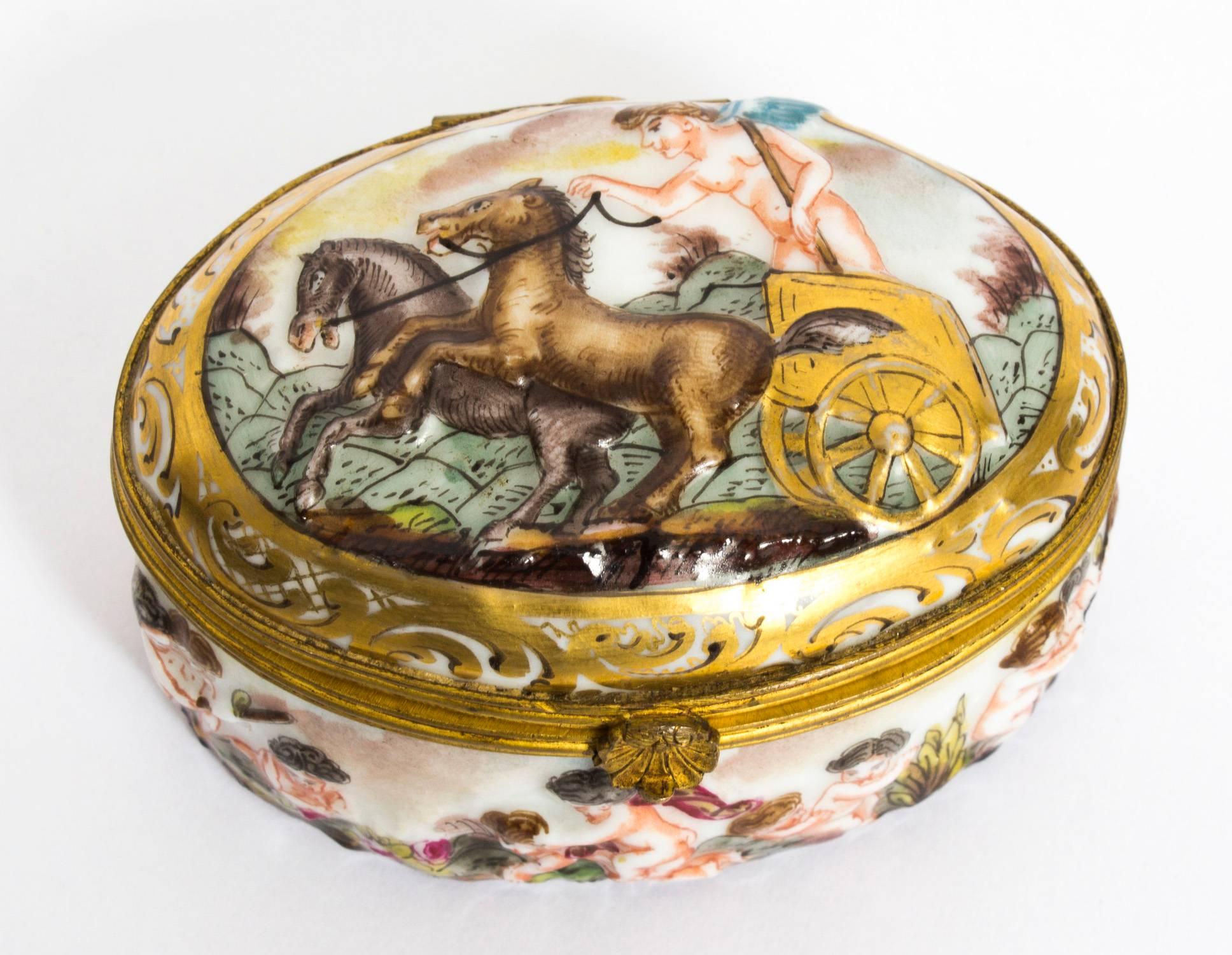 19th Century Italian Capodimonte Porcelain Pill Box 4