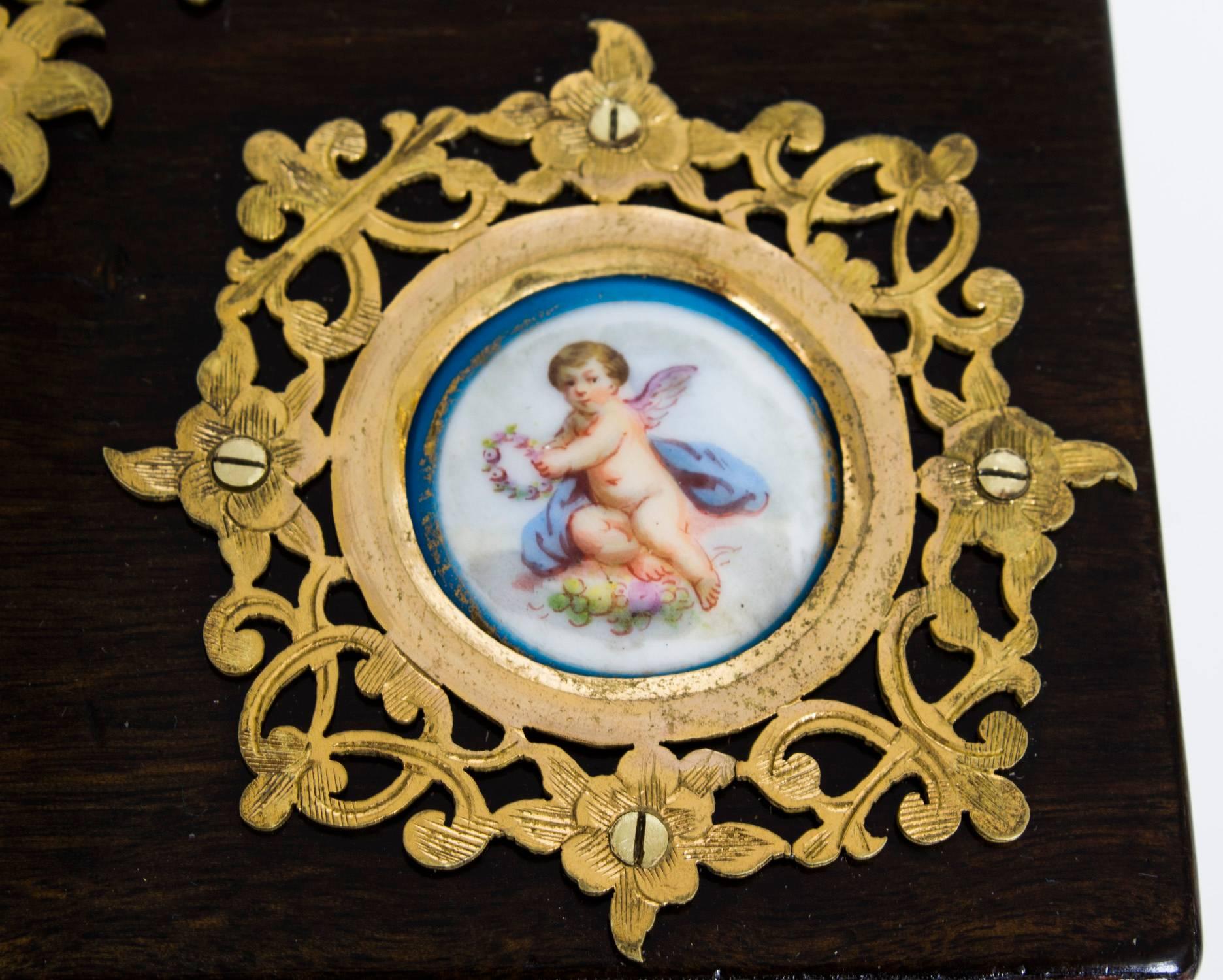 Antique Victorian Coromandel & Sevres Jewelry Casket, circa 1860 4