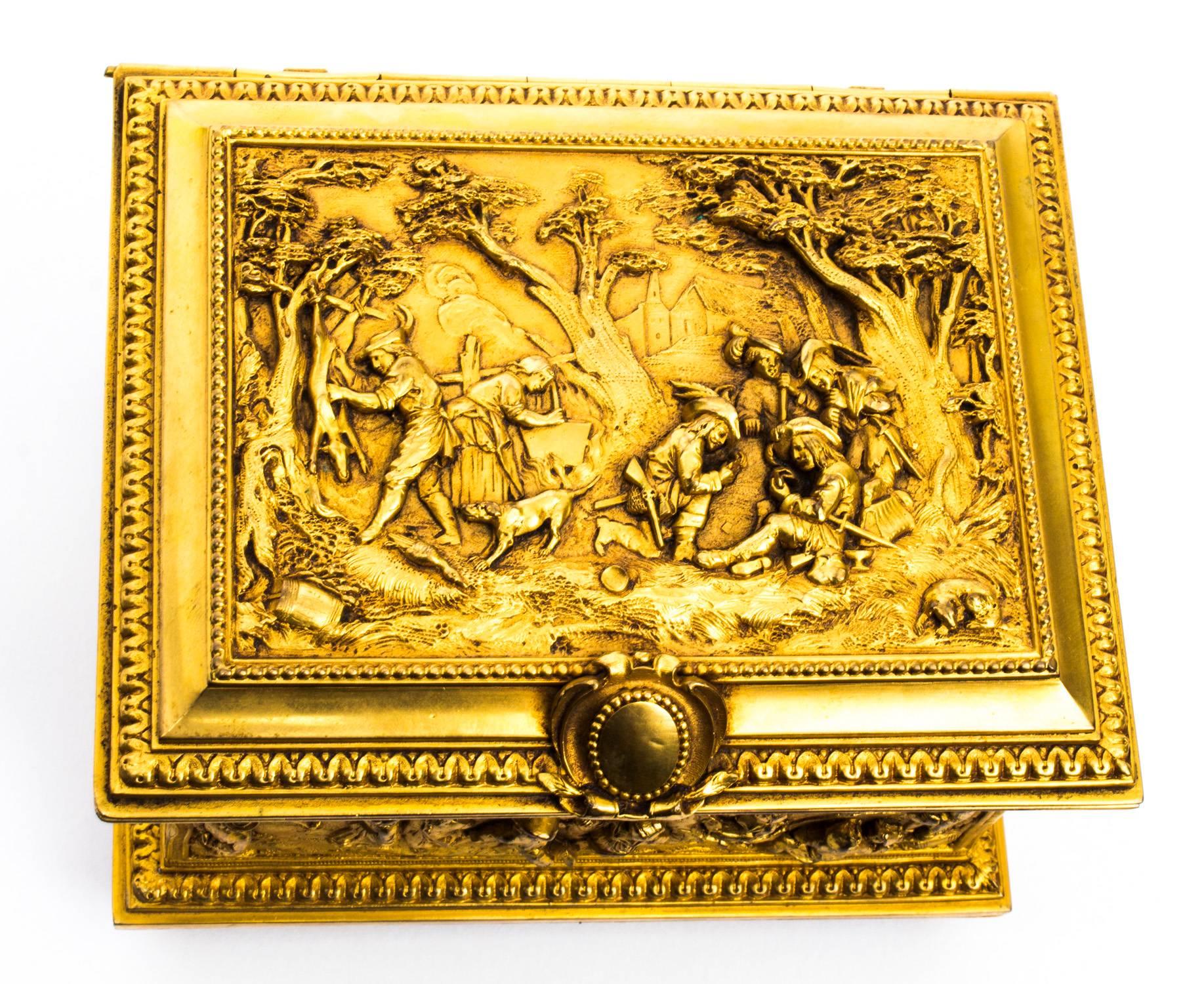 19th Century French Gilt Bronze Jewellery Casket T&E, Paris In Excellent Condition In London, GB