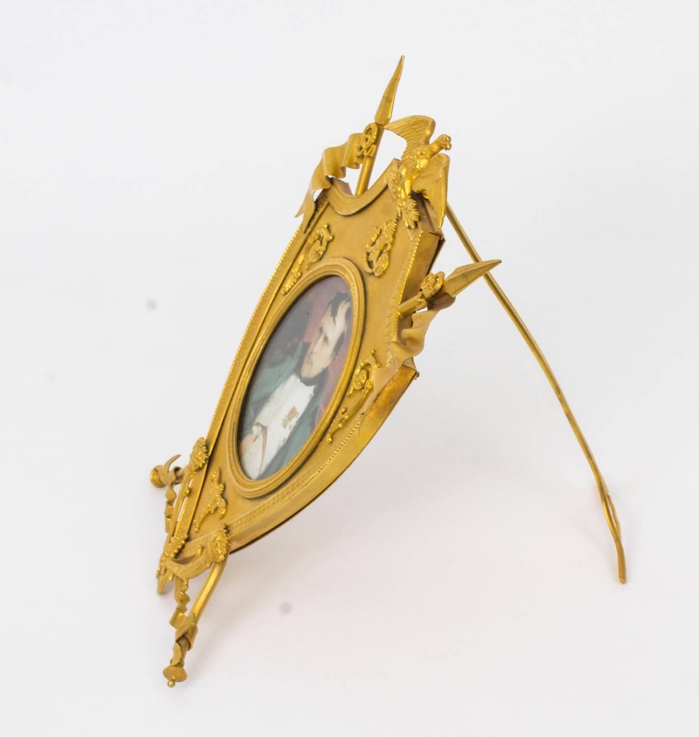 19th Century French Empire Revival Gilt Bronze Picture Frame 4