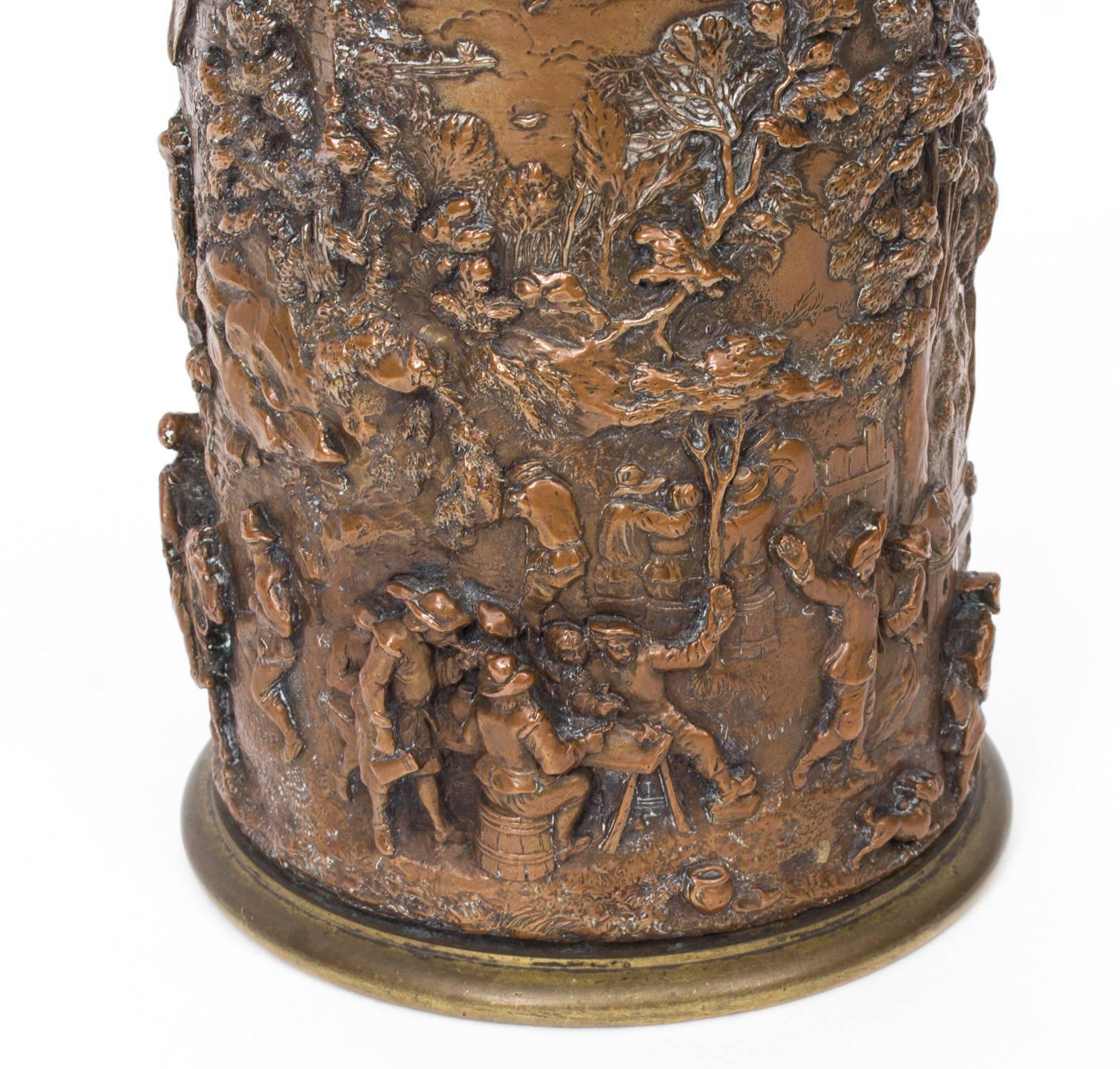 19th Century Copper and Bronze Bacchanalian Tobacco Jar 2