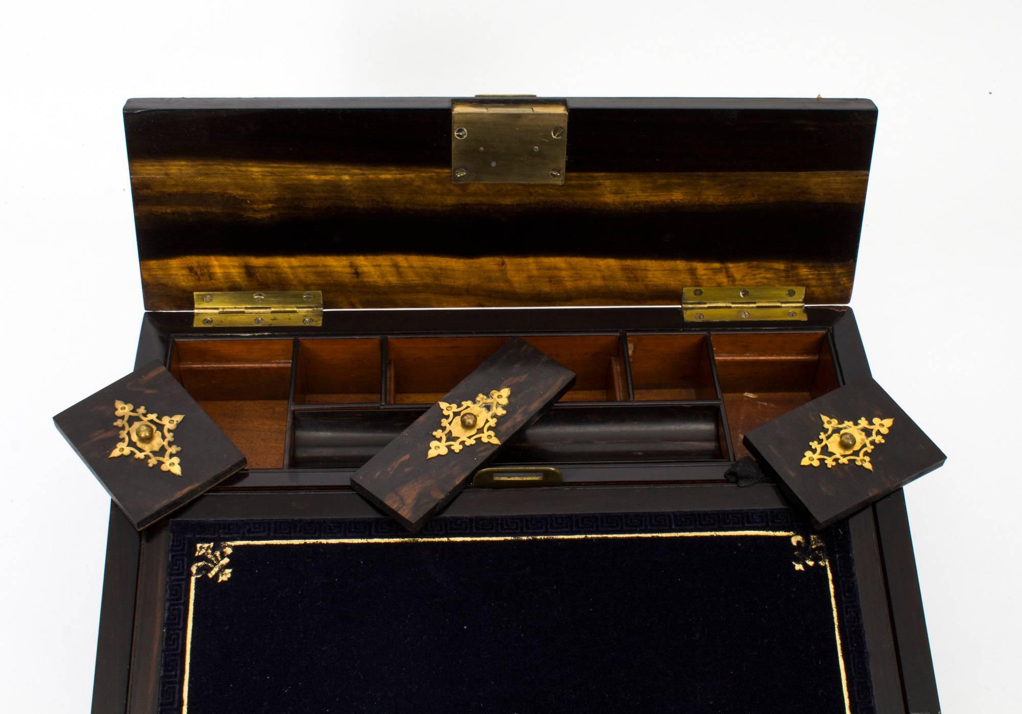 Late 19th Century 19th Century Coromandel Writing Slope by Betjemann & Sons