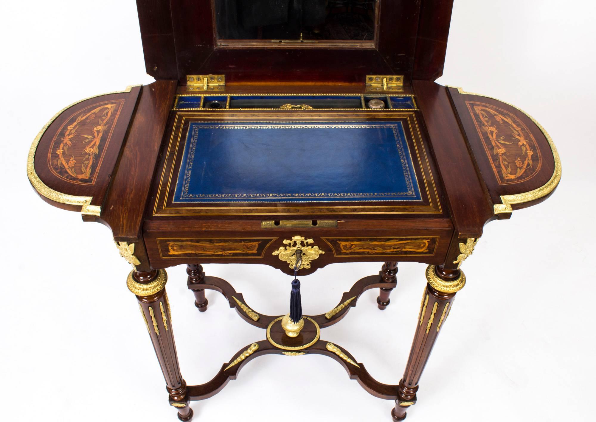 Mid-19th Century Antique French Louis XV Revival Poudreuse Writing Table, circa 1860