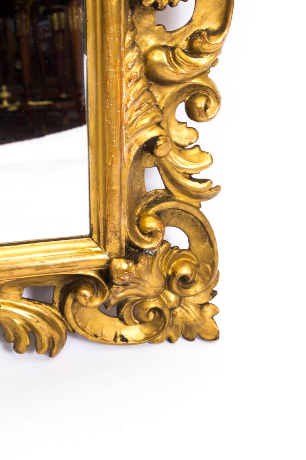 19th Century Italian Florentine Giltwood Mirror 3