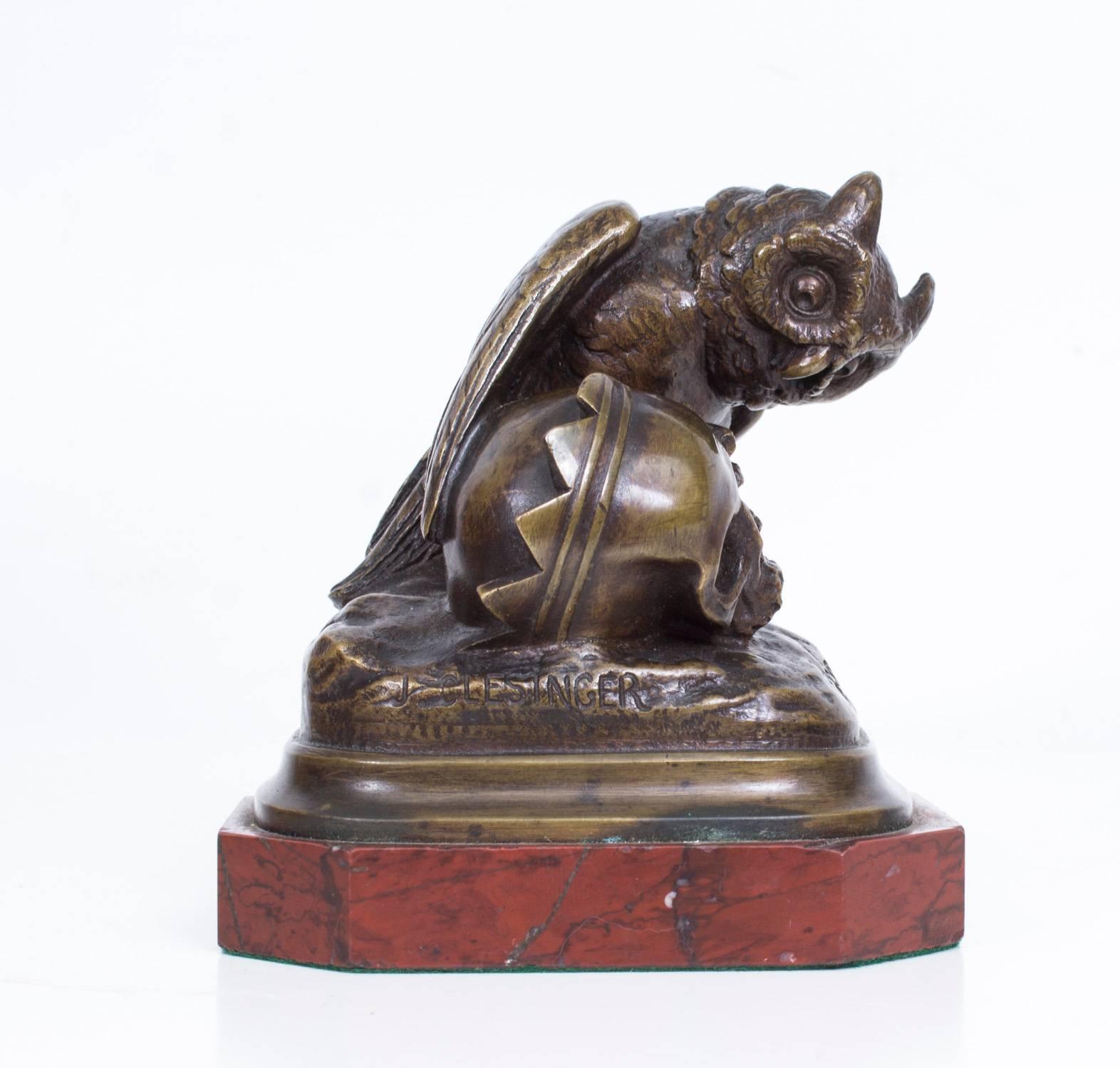 This is a striking bronze by the famous French sculptor Jean-Baptiste Clésinger circa 1850 in date.

This is a stunning bronze "Rien" Memento Mori bronze, ideal as a desk weight, in the form of an owl perched over a human skull upon an