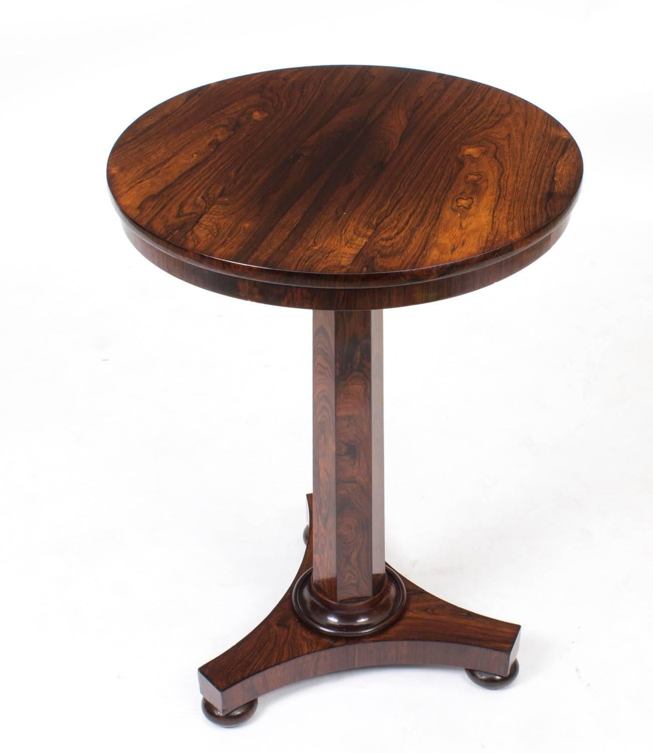 English 19th Century William IV Rosewood Occasional Table