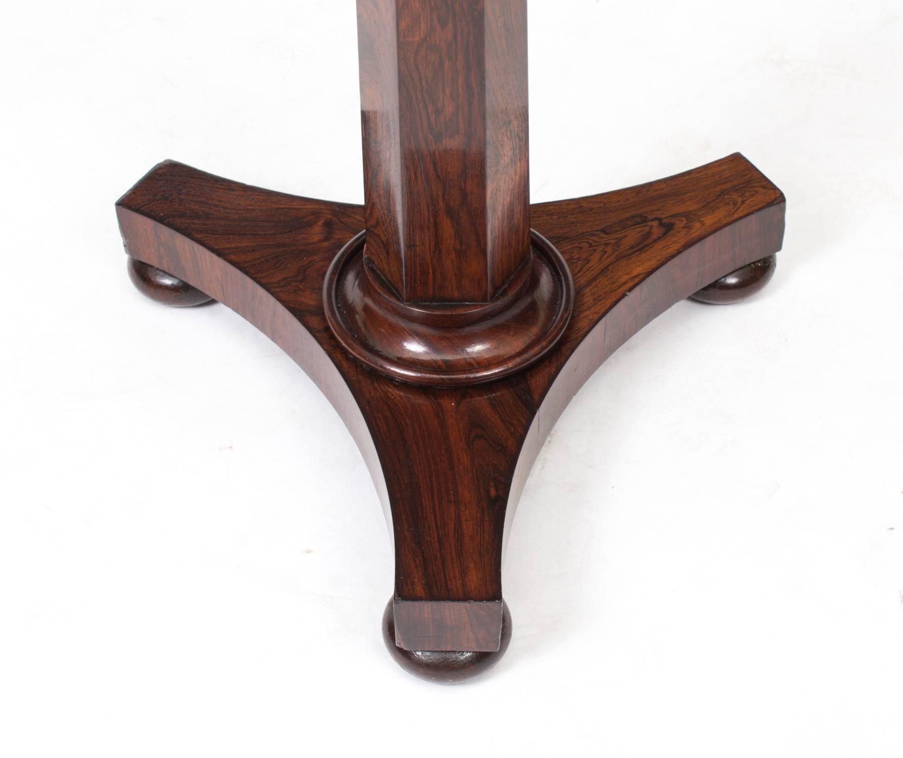 19th Century William IV Rosewood Occasional Table 1