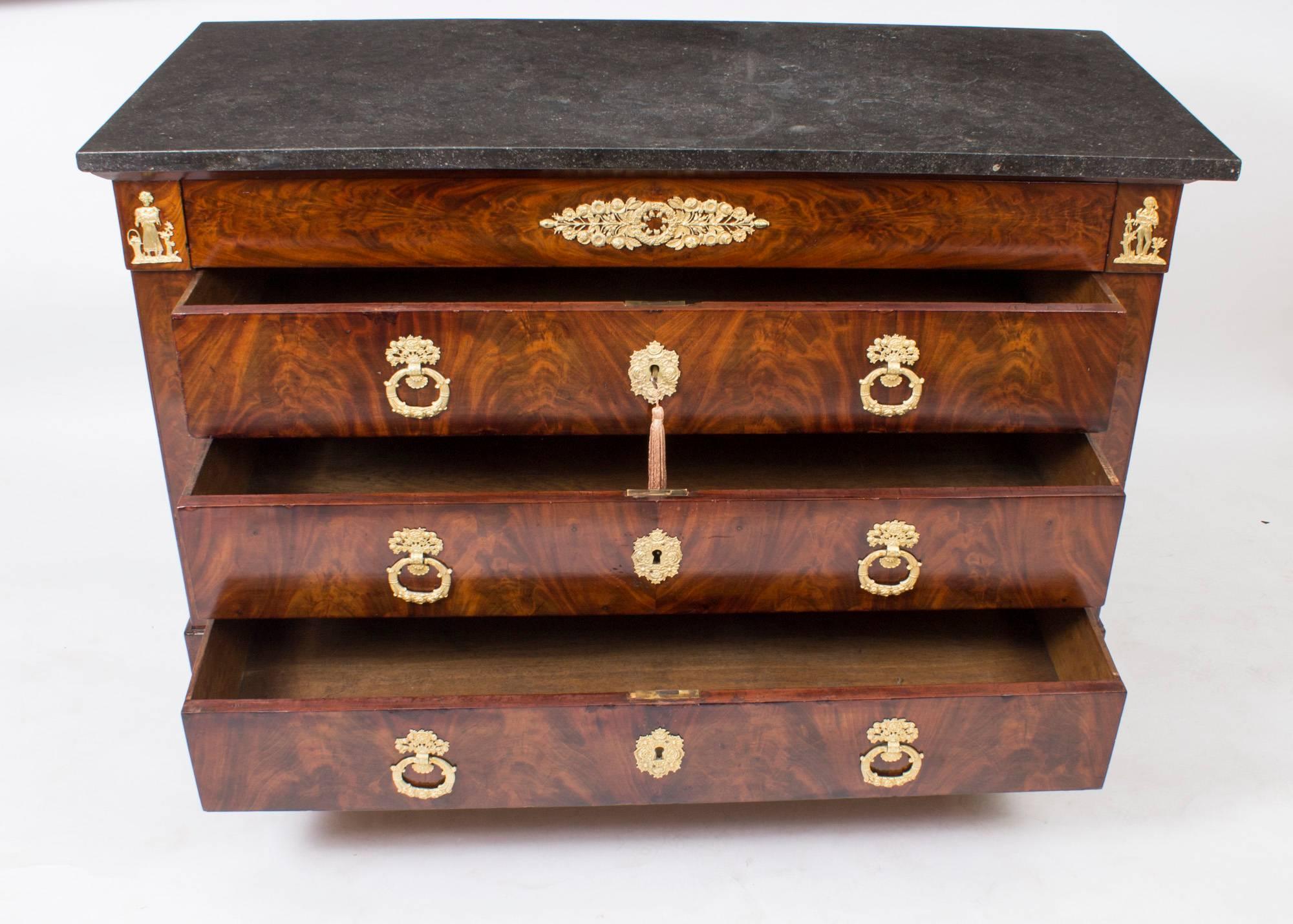 19th Century French Restoration Commode Chest Marble Top 3