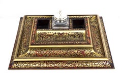 19th Century French Boulle & Cut Brass Inkstand